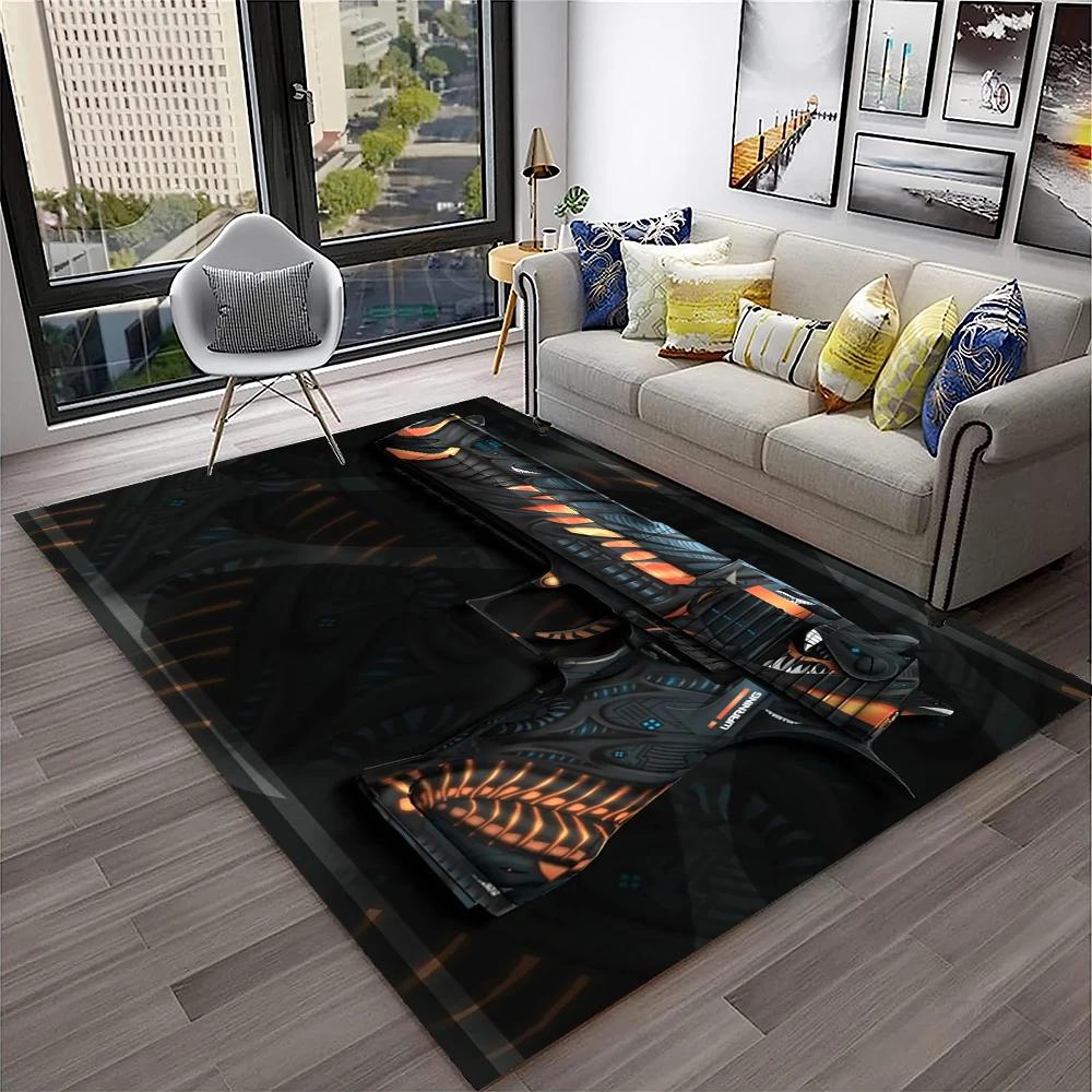 Gun Knife USP,AK,M4,AWP,Rifle Pistol Cartridge Carpet Rug for Home Living Room Bedroom Sofa Doormat Decor,kid Non-slip Floor Mat