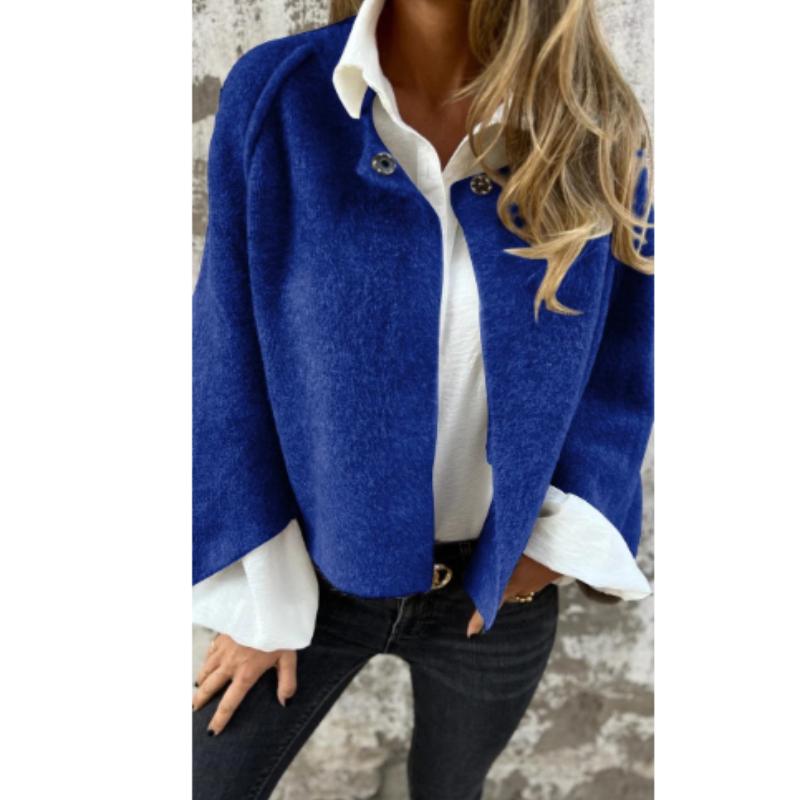 Spring and Autumn Thin Section Loose Short Cashmere Jacket Coat Women   Cashmere Warm Casual Long-sleeve Jacket Fashion Single Buckle Coats