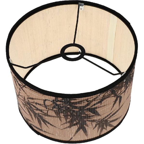 Drum Lamp Shade, E27 Vintage Lampshade Bamboos Pattern Chandelier Lamp Cover Replaceable Light Accessories for Pendant Floor Light, 30X30x20CM
