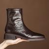 Fashion Heeled Women Square Toe Ankle Boots Designer Classical Shoes 2025 Winter New Fashion Short Boots Chunky Dress Zapatillas Mujer