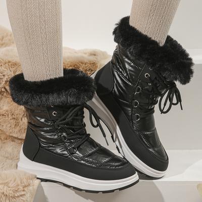 Mode Winter Waterdichte Sneeuwschoenen voor Dames 2024 Nieuw Dikke Pluche Platform Enkelboots Vrouwelijke Antislip Warme Katoenen Schoenen Grote Maten