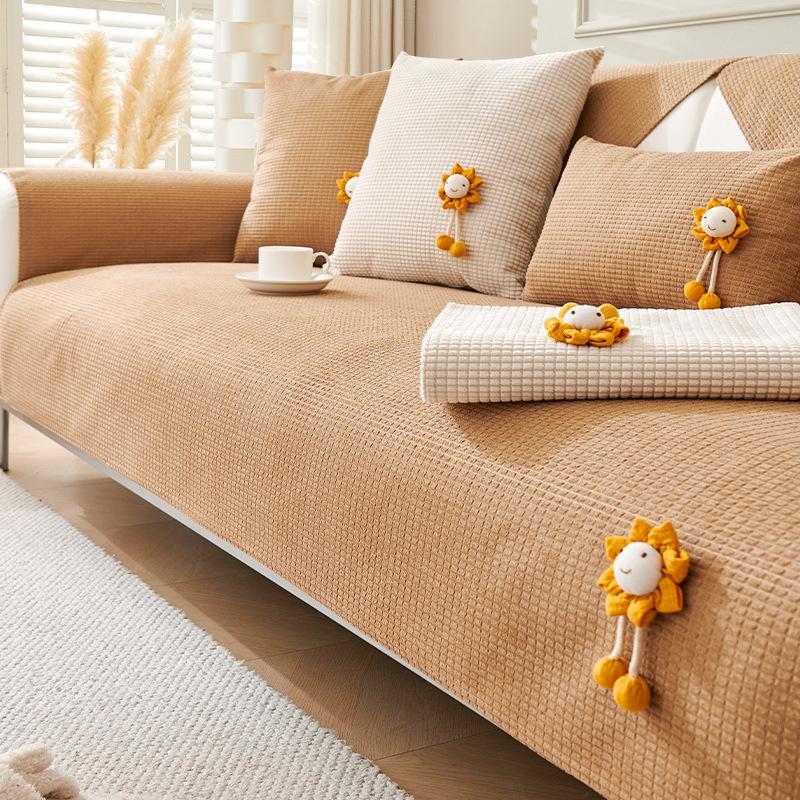 Кукурузный бархатный чехол для дивана — фото 4