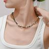 European Retro Oil Painting Style Stone Beaded Y2K Necklace for Women