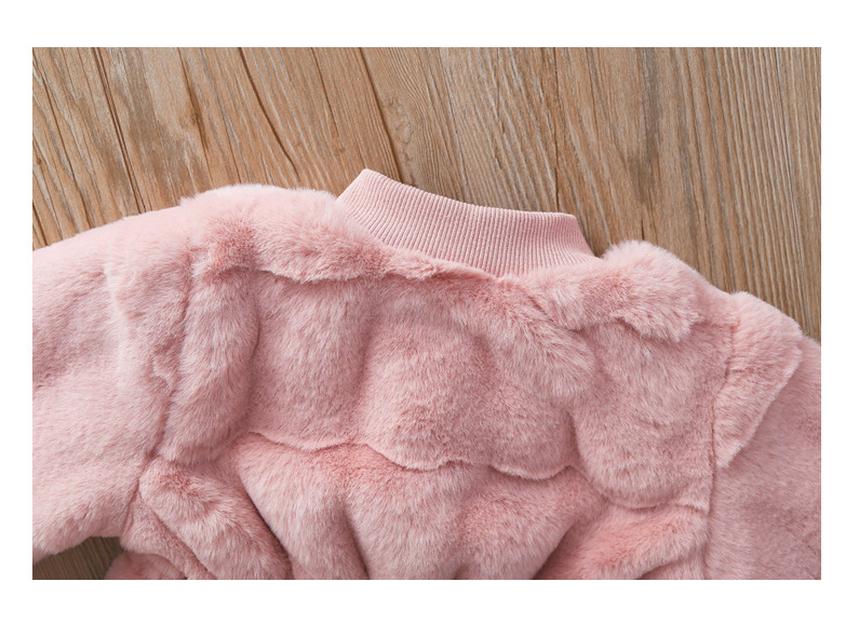 3510 Mädchen Flauschiger Wintermantel: Pullover aus Kunstfell im koreanischen Stil für Kleinkinder