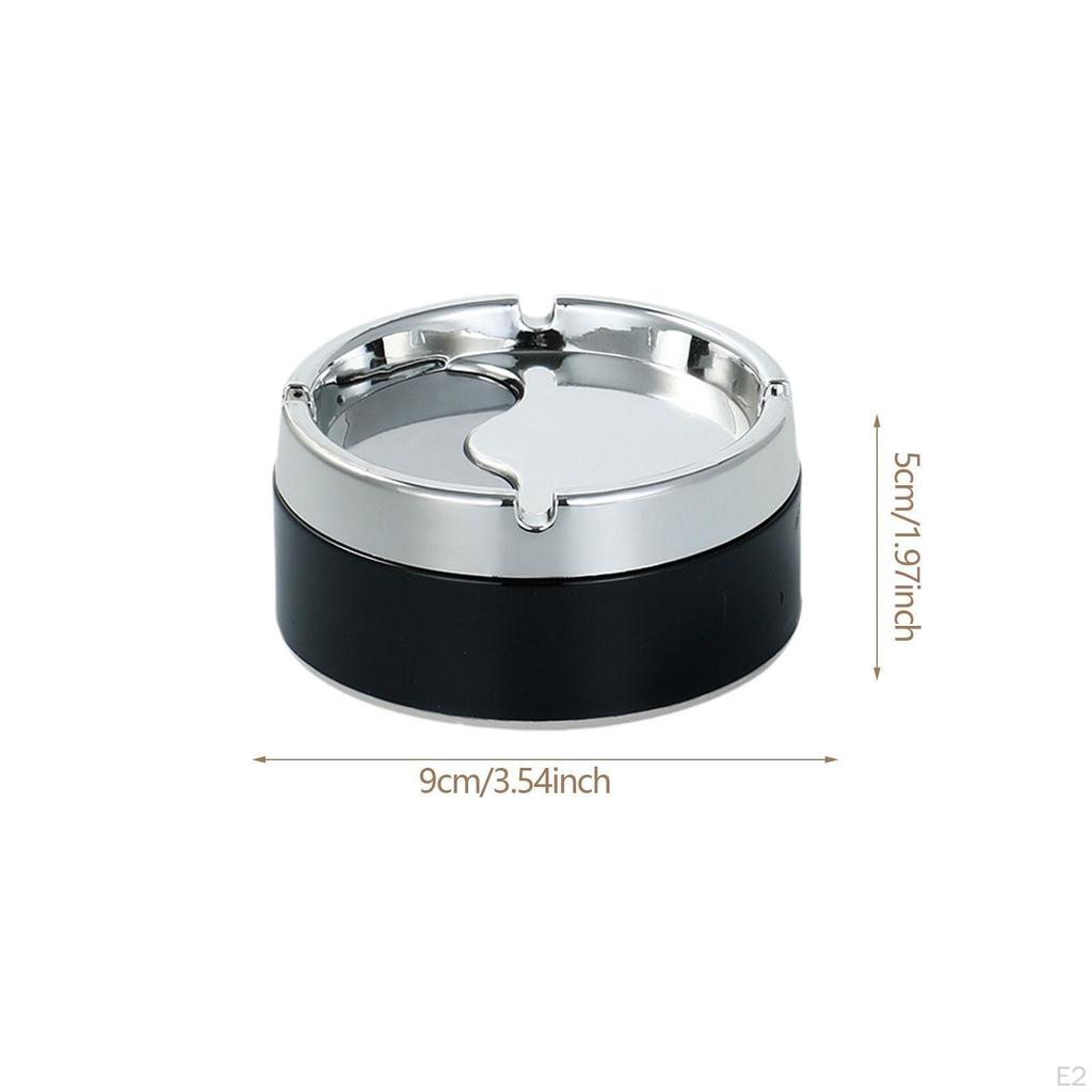 Modern Tabletop Ashtray Portable Stainless Steel for Parties Bar Car Black