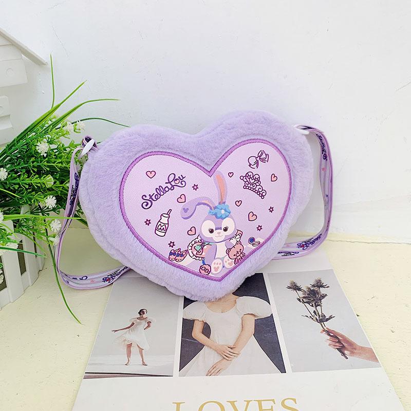 New cartoon plush satchel love sweet and cute change bag, girl heart shoulder messenger bag