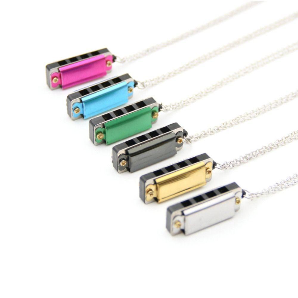 Zinc Zinc Alloy Whistle Mini Harmonica Necklace Korean Style Necklace Mouth Organ Necklace Female Necklace