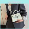 Borsa a Mano in PU Monocolore da Donna con Chiusura a Serratura e Tasca Interna con Zip per Uso Quotidiano