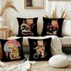 Samurai Cat Cool Cushion Cover Pillow Cover Decoration Room Home Sofa Living Office Car Nordic Simplicity