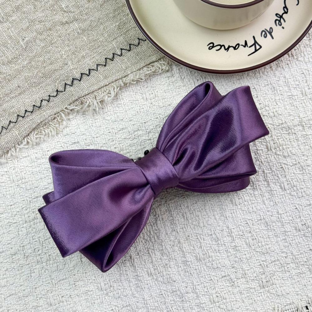 Strong Grip Bow Hair Clip Spring Mechanism High Ponytail Barrette Special Occasion Styling