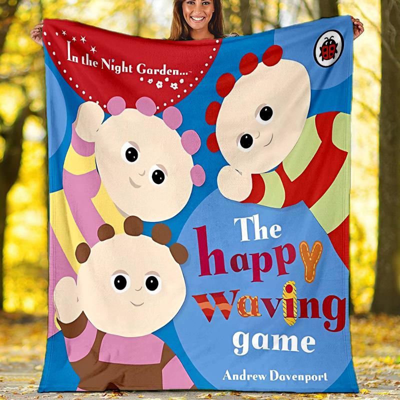 1pc In the Night Garden2 Theme Blanket - Digital Print, Polyester, Cozy for All Seasons, Perfect for Outdoor, Camping, and Travel