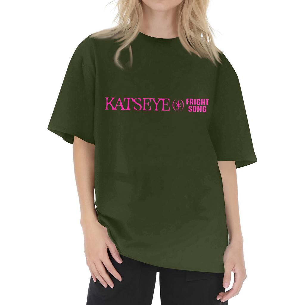 Dam T-shirt med tryck och rund hals och korta ärmar