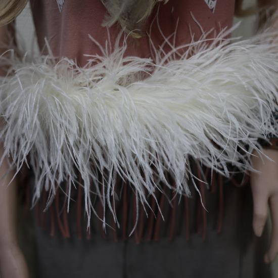 DIY 2 Meter Flauschige Straußenfederboa 1-lagig Dick Hochwertige Federboa Schal für Hochzeitskleid Dekor Maßgeschneiderter DIY Schal
