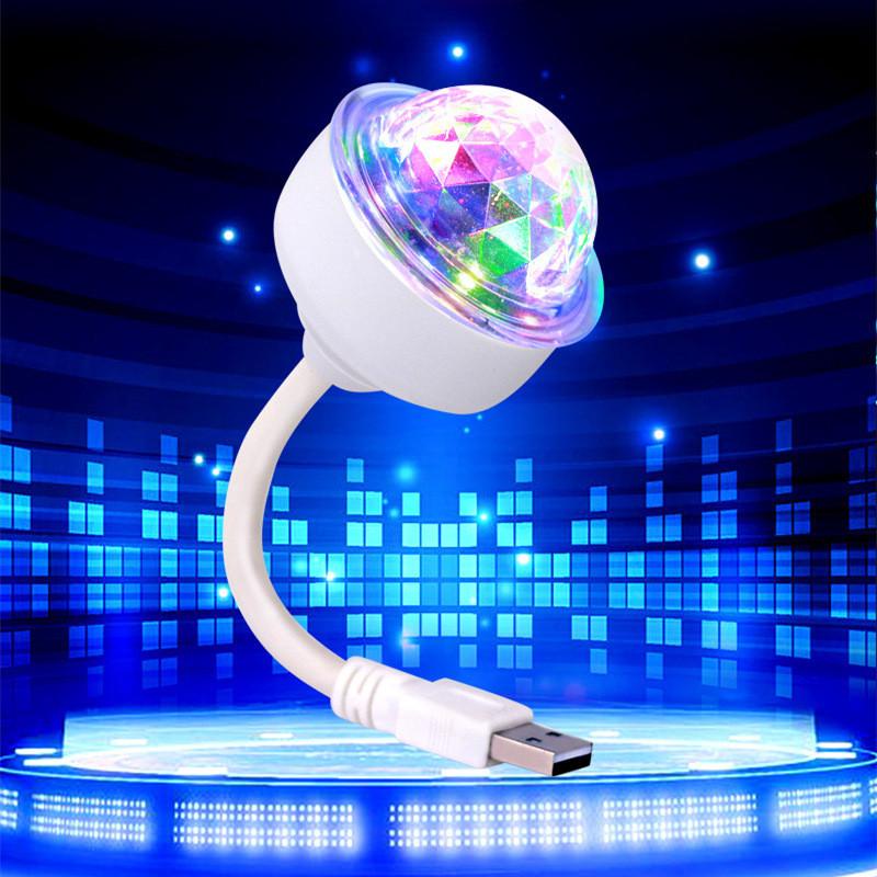 Mini Led Usb Disco Lighting Ball Dj Crystal Magic Light Voice Party Control