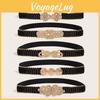 Fashion Slim Metal Belt For Women With Elastic Waistband Dress Accessory For Summer