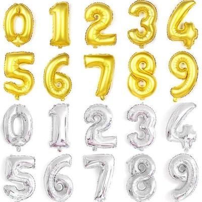 Balão de Alumínio Médio Dourado e Prateado de 32 polegadas para Decoração de Festa de Aniversário
