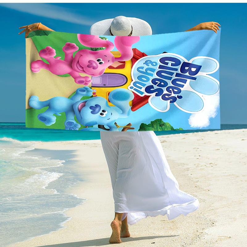 1pc Pistas da Blue Blue’s Clues1 Beach Towel, Comfortable and Thick, and Swimming/Bath/Picnic/Camping Towel, Suitable for Seaside Beaches