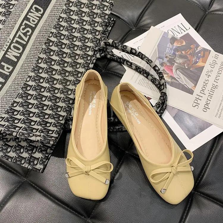 Shoes Woman Round Toe Bowknot Ballet Fashion Flats Mary Jane Ladies Shoes Casaul Shallow Soft Sole Women’s Zapatos De Mujer