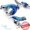 New 925 Silver Conch Dangle Octopus Charm Frog Blue Enamel Bead Fit Snake Bracelet Girls Jewelry Gifts