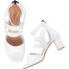 Shoetopia Women'S Heeled Sandal-8 Kids Uk (Acp-White)-Eu41