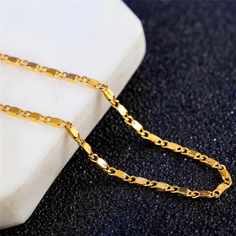 Exquisite Fashion 925 Silver 18K Gold Filled Necklace For Women Men Size 16-30 Inch Jewelry Chain Wholesale