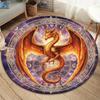 DivinationDragon Round Area Rug,Carpet Rug for Living Room Bedroom Sofa Playroom Decor,Non-slip Floor Mat