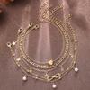 Imitation Pearl Beach Foot Chain Pendant Lucky Multi Layer Foot Chain001