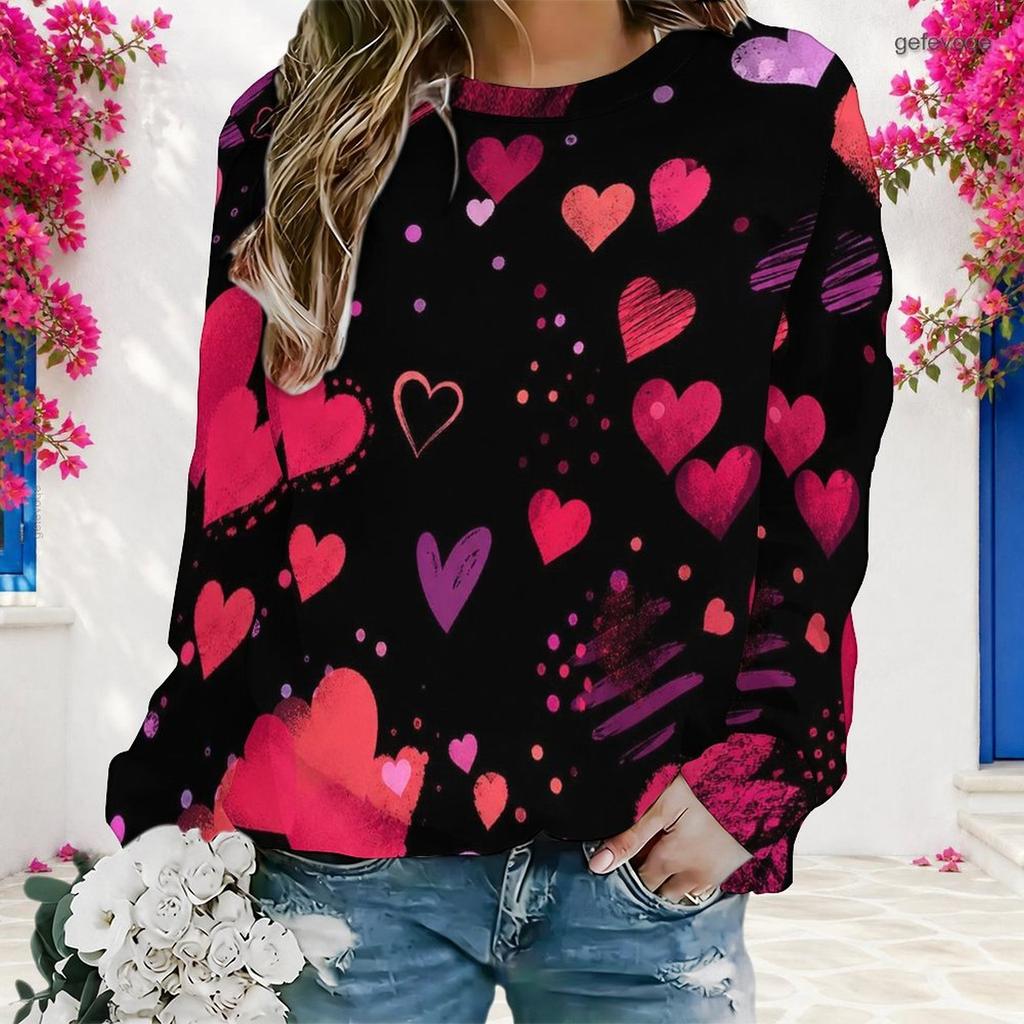 Plus Size Womens Crew Neck Long Sleeve Pullover Soft Loose Casual Street Leisure Daily Sweatshirt