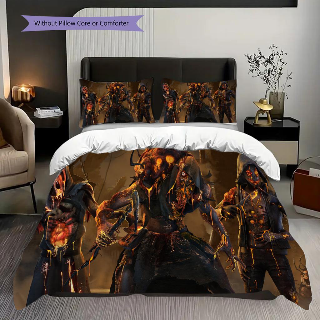 Chainsaw Horror Bedding (1 * duvet cover + 2 * pillowcase, without core) 2D Flat Soft and comfortable Bedding set Christmas birthday gift