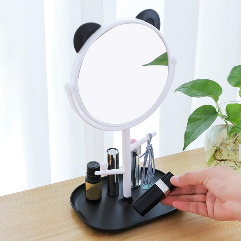 Süßer Kosmetikspiegel Schreibtisch-Schminkspiegel Haushalts-Großer Drehteller Kosmetik-Kleiner Spiegel Prinzess