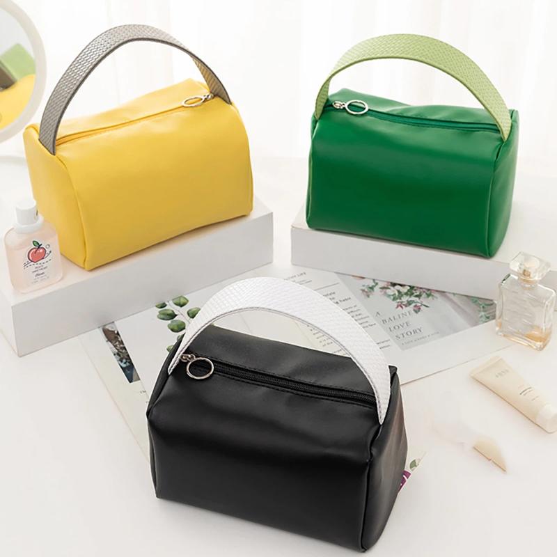 PU Pillow Cosmetic Bag Large Capacity Waterproof Women Portable Makeup Pouch Travel Toiletry Storage Case for Vacation