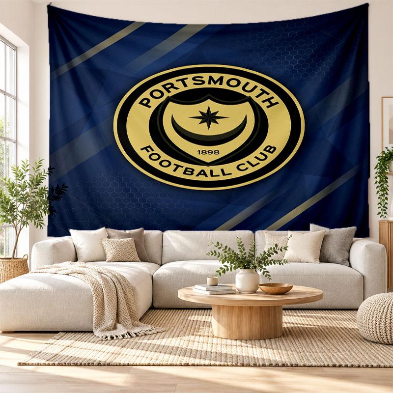 Portsmouth FC Wall Tapestry, Soft Fabric Wall Hanging, Decorative Backdrop For Bedroom Home Wall Art