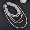 Charms Multi Layer Necklaces Luxury Exaggerated Necklaces Elegant Pearl Beaded Necklaces  Women