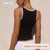JPNTKY Women's Fashion Casual Solid Color Print Sleeveless U-Neck Blouses & Shirts