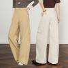 Women's Khaki High-Waist Loose Wide-Leg Banana Pants - Spring/Autumn 2026 Plus Size Casual