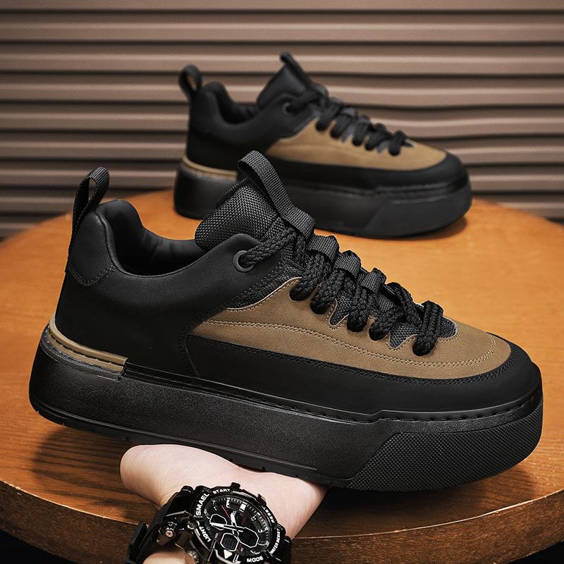 Luxury Platform Male Sneakers for Men Designer Leather Hiking Shoes Men's Casual Shoes Anti-slip Sports Runn Trainers Tenis