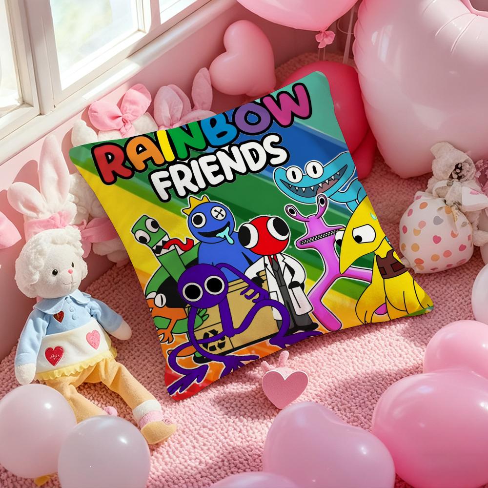 Gra R-Rainbow Friends Poszewka na poduszkę Wzór Drukowana poszewka na poduszkę do salonu Pokrowiec na poduszkę na sofę i Dekoracja sypialni