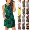 Sleeveless Pocket Dress for Women Casual Loose Fit U Neck Mini Dress with Side Pockets Lightweight Summer Dress