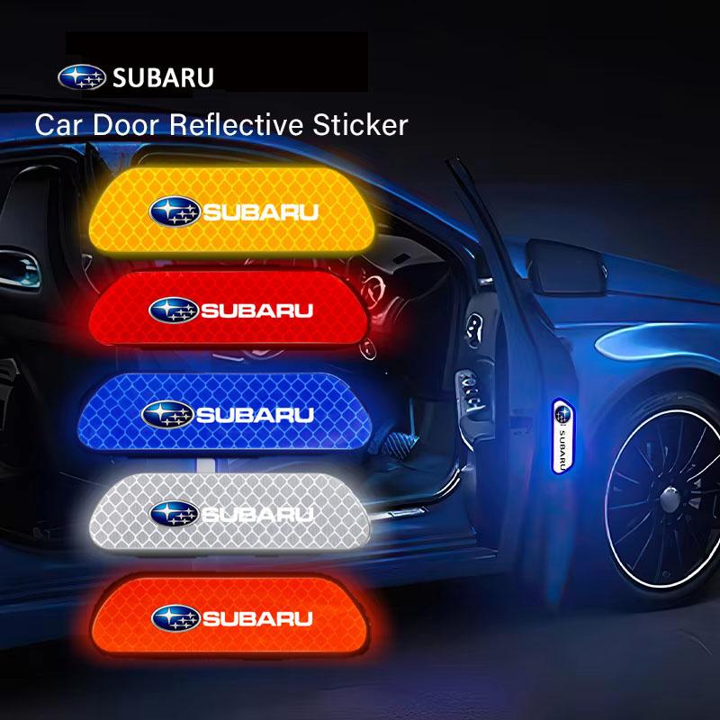 4PCS Car Stickers Door Opening Reflective Warning Sticker For Subaru STI Forester Impreza Legacy Outback XV BRZ WRX Tribeca et4
