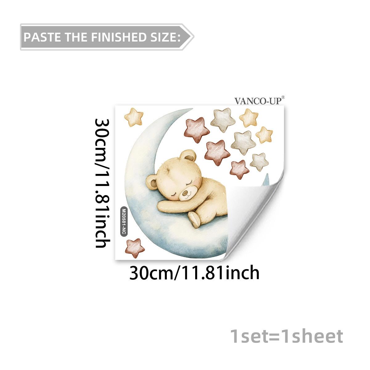 

Cute Cloud Rabbit Bear Mermaid Frog Creative Wall Stickers, Self-Adhesive Decor for Bedroom Living Room Decoration 30x30cm