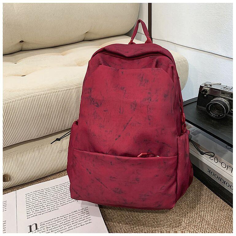 Schoolbag niche solid color simple Korean atmosphere versatile backpack college student leisure travel lightweight large capacity backpack