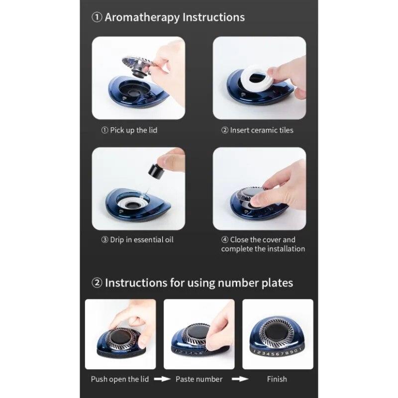 Ηλιακό Αρωματικό Αυτοκινήτου Περιστρεφόμενος Διαχύτης Αρώματος με Πινακίδα Αριθμού Τηλεφώνου Στάθμευσης Αξεσουάρ Εσωτερικού Αυτοκινήτου Διάχυση Αιθέριων Ελαίων