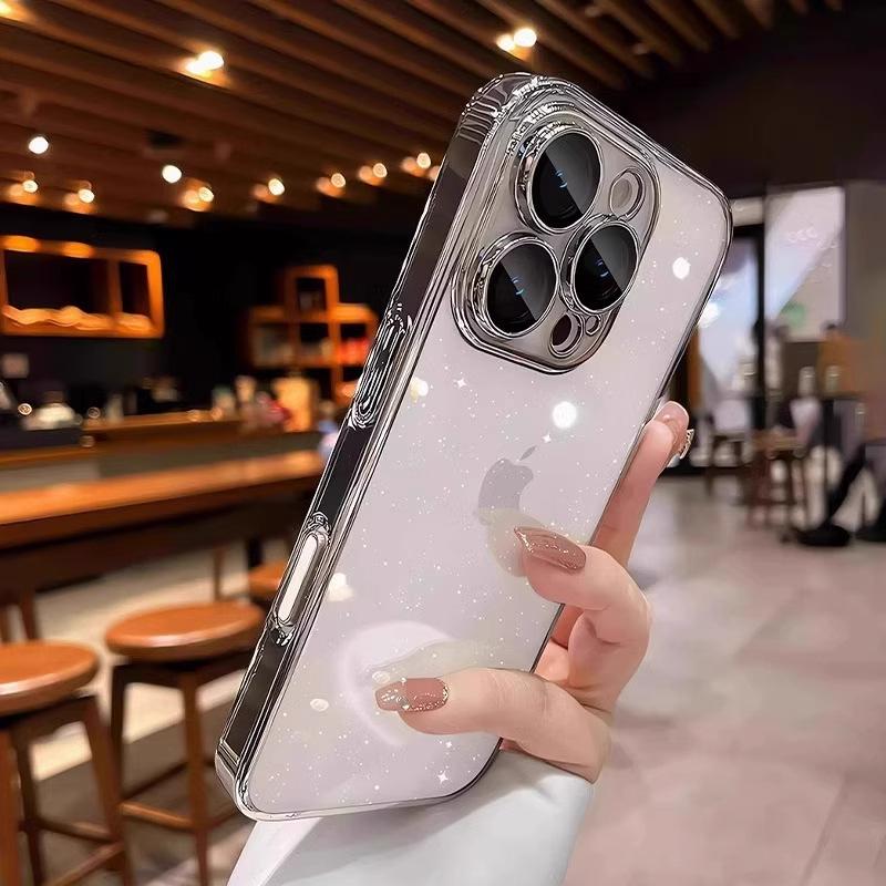 iPhone 16 Pro Starlight Glitter Electroplated Dustproof Hard Shell Case for Apple 15 Pro Max