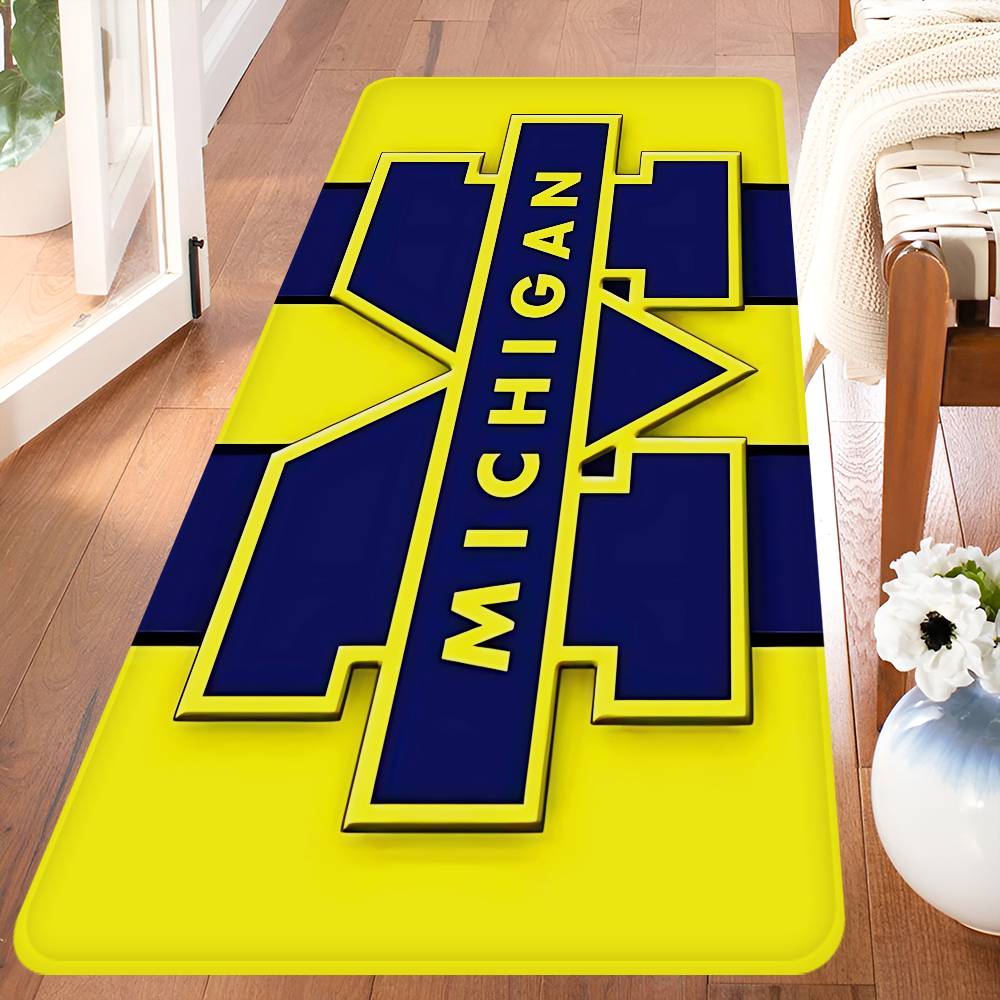 Sport M-MichiganS W-WolverineS Team Floor Mat Rectangle Anti-slip Home Soft Badmat Front Door Indoor Outdoor Mat Hotel Decor Mat
