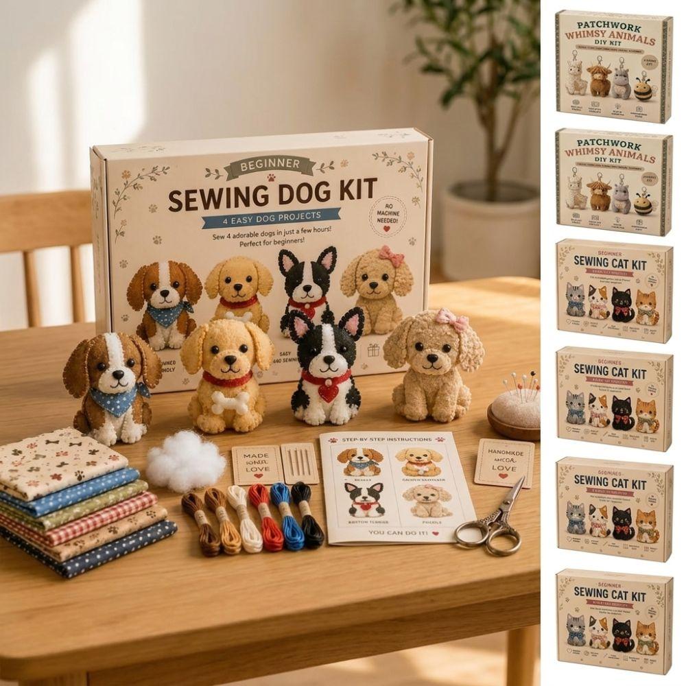 Katze Hund Zwerg 3D Filz Nähen DIY-Set Cartoon Vogel Handgemacht Schlüsselanhänger-Set Geburtstagsgeschenk