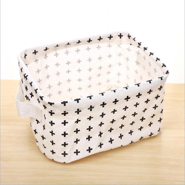 Fabric Cotton Linen Storage Small Square Box Desktop Debris Storage Basket Storage and Sorting Portable Storage Basket Storage Basket