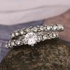 Jewelry, Women'S Round Diamond Set Fashion Pair Ring, Full Diamond Ring