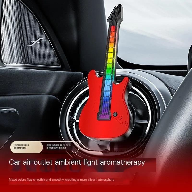 Car Air Outlet Ornaments Aromatherapy Guitar Shape RGB Music Atmosphere Light Perfume Air Freshener Vent Aromatherapy Decoration