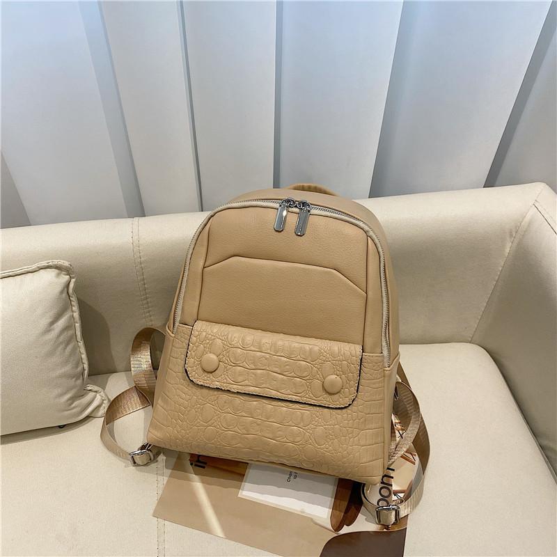 Ladies' Shoulder Bag, Double-shoulder Women's Bag, Casual and Fashionable Crocodile-patterned Backpack
