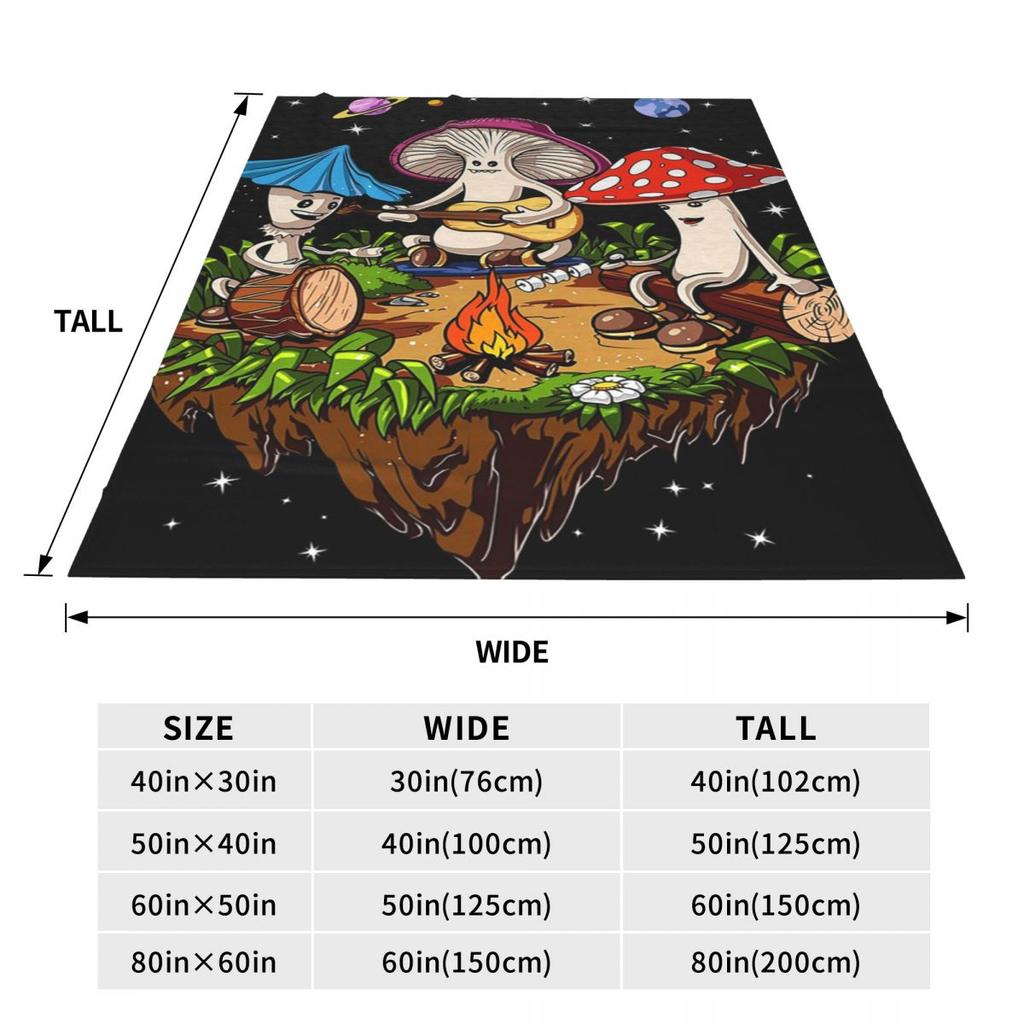 Hippie Magic Mushroom Blanket Flannel Multi-function Throw Blankets Sofa Throw Blanket For Home Outdoor Throws Bedspread Quilt